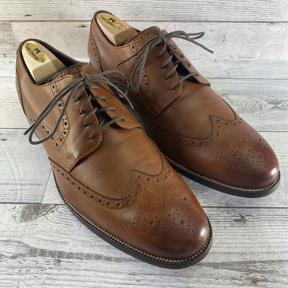 Cole Haan Benton Shoes Mens 12 M Brown Leather Wingtip Oxford Classic Office main image 16